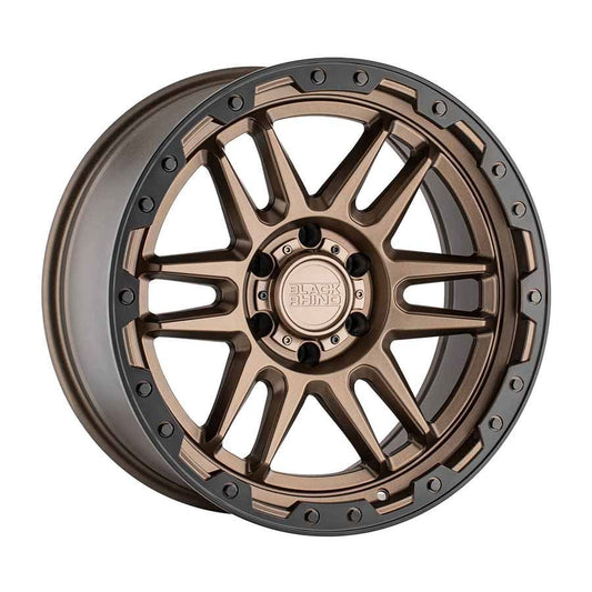 Rin 17x8.5 6x139 Apache Matte Bronce con Borde Negro Offset -18 Black Rhino