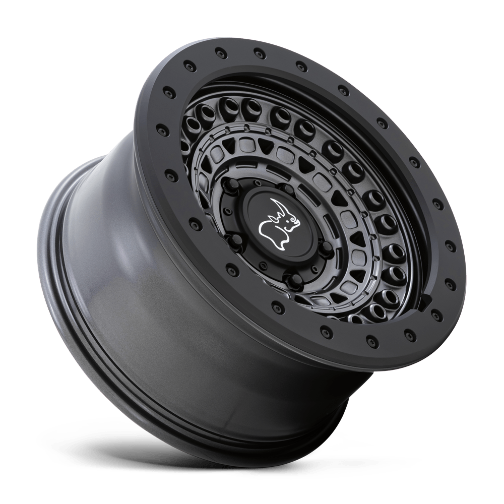 Rin 17x8.5 6x140 Barricade Negro Matte offset -18 Black Rhino