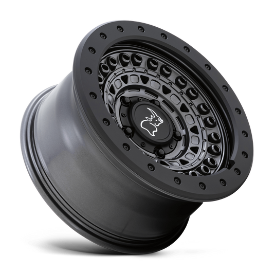 Rin 17x8.5 6x140 Barricade Negro Matte offset -18 Black Rhino