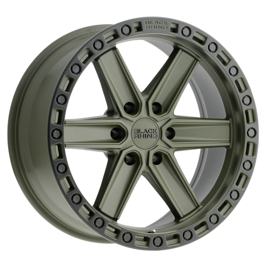 Rin 17x9 6x139 Henderson Green with Black Lip Offset -12 Black Rhino