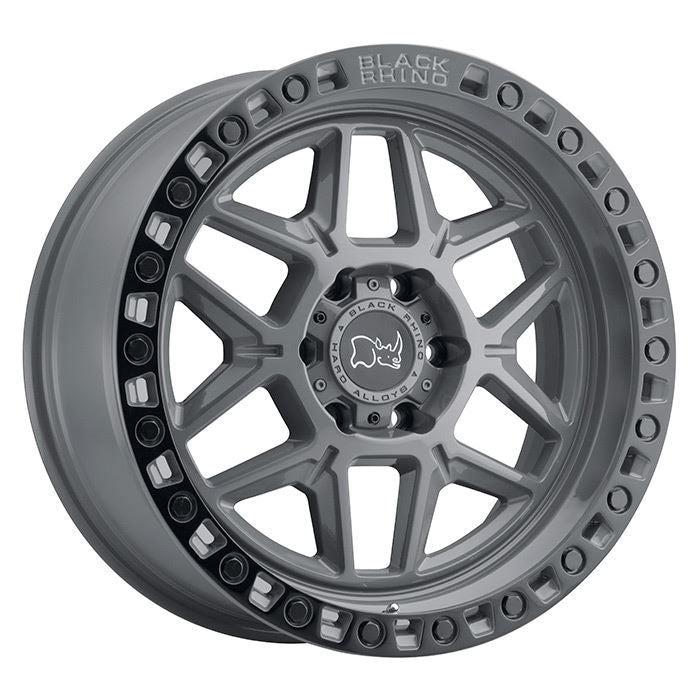 Rin 17x9 6x139 Kelso Gray with Black Lip Offset -12 Black Rhino