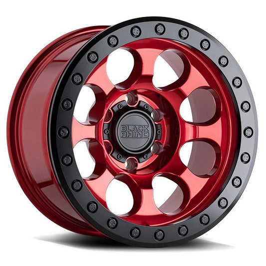 Rin 17x9 6x139 Riot Offset -18 Rojo con Negro Black Rhino