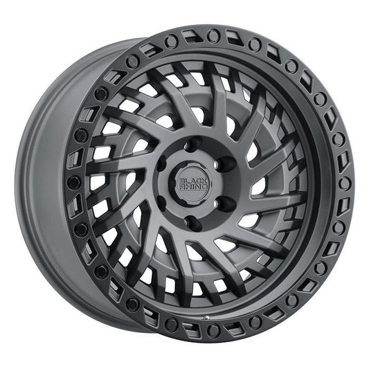 Rin 17x9 6x139 Shredder Gris Matte y negro Offset 0 Black Rhino