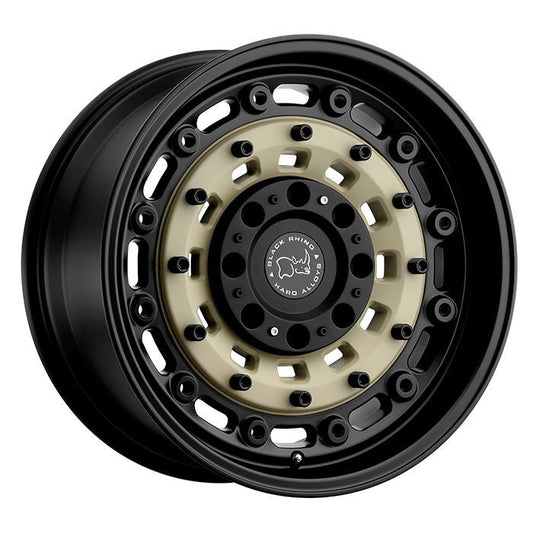 Rin 17x9.5 6x139 Arsenal Negro con Beige Offset +12 Black Rhino