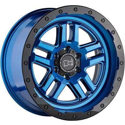 Rin 17x9.5 6x139 Barstow Blue Offset +12 Black Rhino