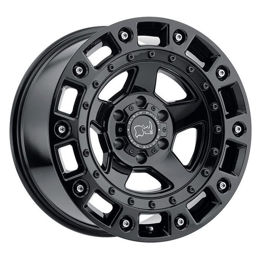 Rin 17x9.5 6x139 Cinco Gloss Black Offset +12 Black Rhino