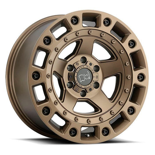 Rin 17x9.5 6x139 Cinco Bronze con negro Offset +12 Black Rhino