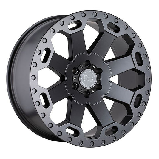 Rin 20x9 6x139 Warlord Matte Gunmetal Offset +12 Black Rhino