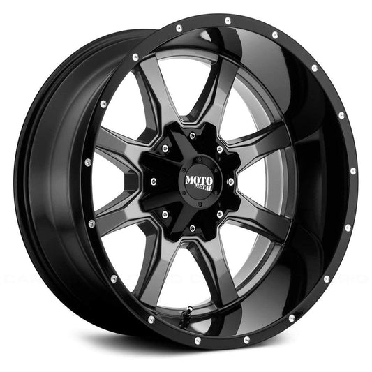 Rin 17x9 6x139 Motometal MO970 Negro y gris Offset -12 Moto Metal