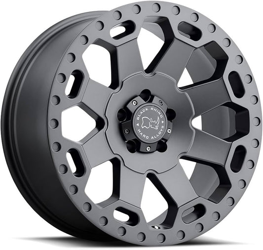 Rin Black Rhino 22 x 10 Warlord 5/150 Offset 0 Matte Gunmetal CB110.1