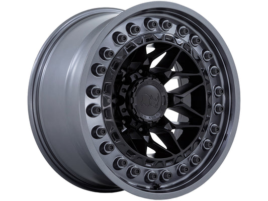 Rin 17x9 6x139 Alpha Gris con Negro offset 0 Black Rhino