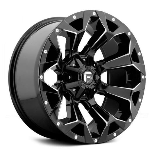 Rin 17x9 6x139/135 Assault Negro Brillante Milled Offset -12 FUEL