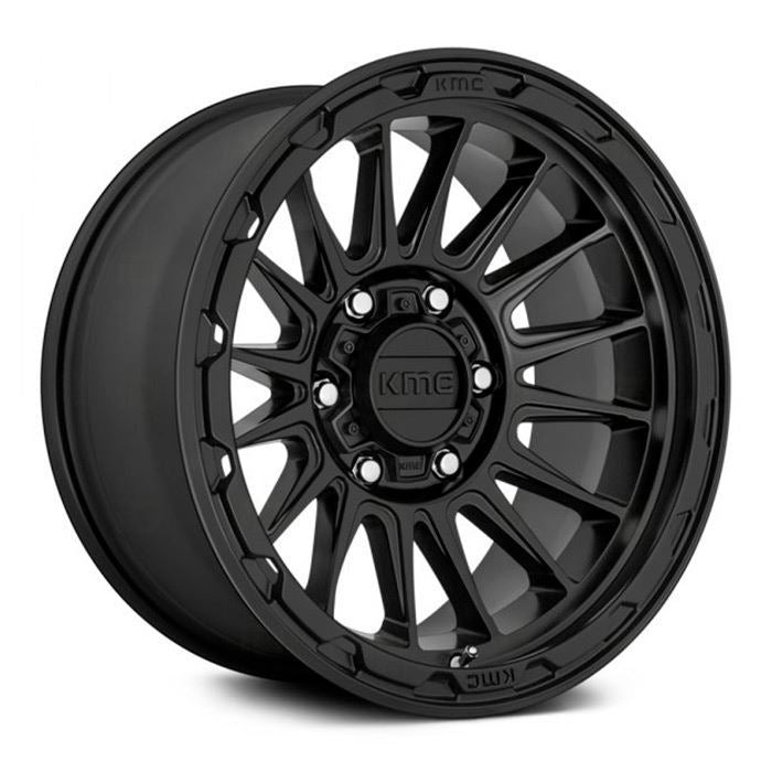 Rin 17x9 6x139 Impact KM542 Satin Black Offset -12 KMC Wheels