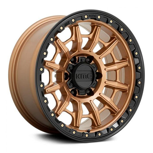 Rin 17x9 6x139 Carnage KM547 Matte Bronze with Black lip Offset -12 KMC Wheels