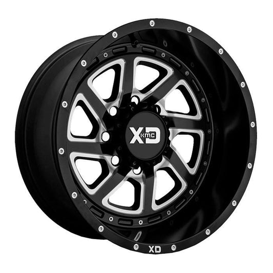 Rin 20x9 6x139 Recoil XD833 Black with Red Ring Offset +18 XD Series