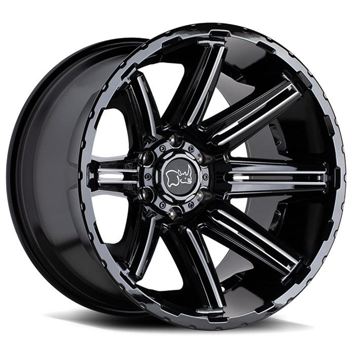 Rin 20x9.5 5x150 Rampage Gloss Black Offset +12 Black Rhino