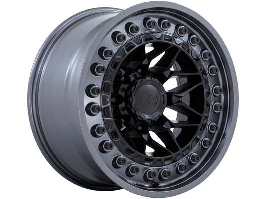 Rin 17x9 5x127 Alpha Gris con Negro offset -12 Black Rhino