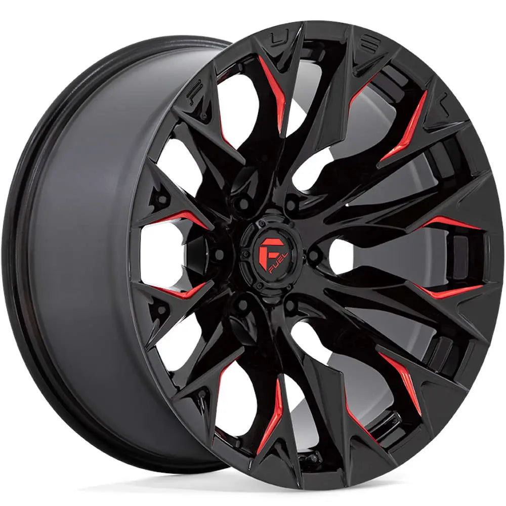 Rin 20x9 6x139/135 Flame6 Gloss Black & Candy Red Offset +1 FUEL