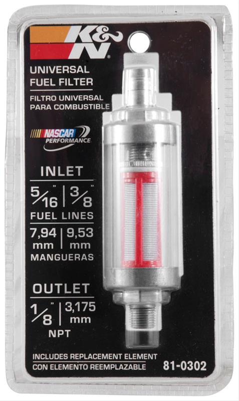 Filtro de Gasolina reusable K&N para poner en la línea