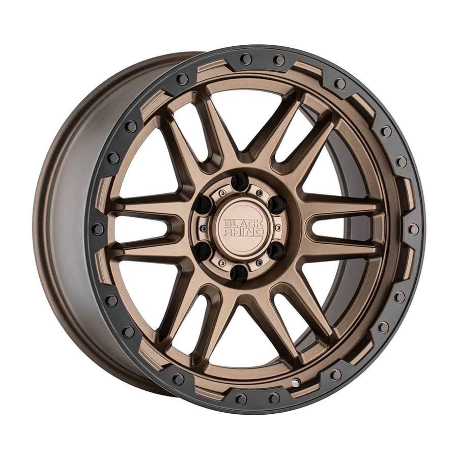 Rin 17x8.5 6x139 Apache Matte Bronce con Borde Negro Offset -18 Black Rhino
