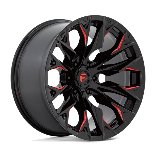 Rin 20x9 6x139/135 Flame6 Gloss Black & Candy Red Offset +1 FUEL
