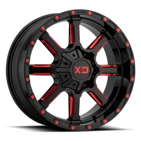 Rin 20x9 6x139 Mammoth XD838 Negro con Rojo XD Series