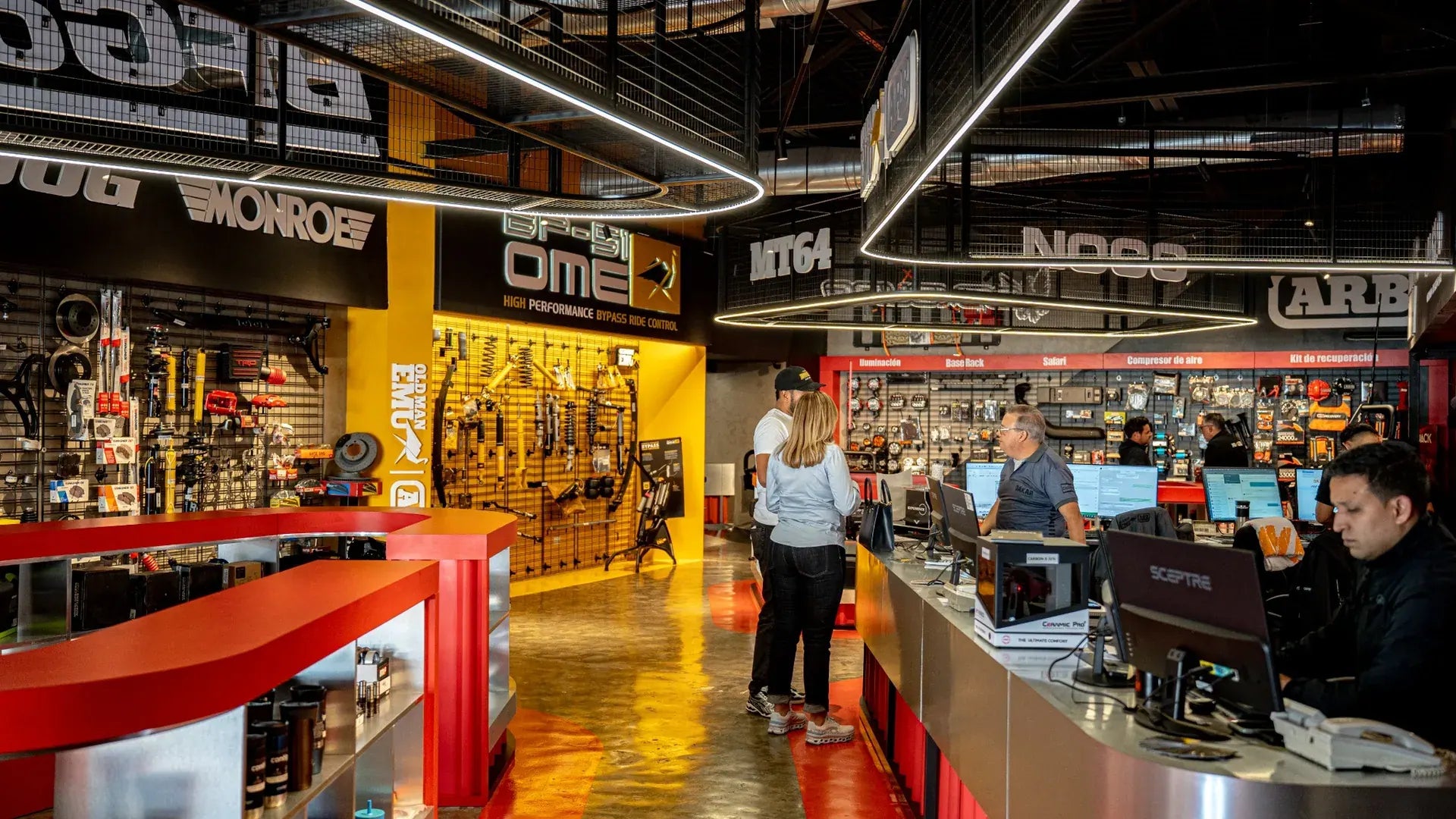 Automotive parts showroom